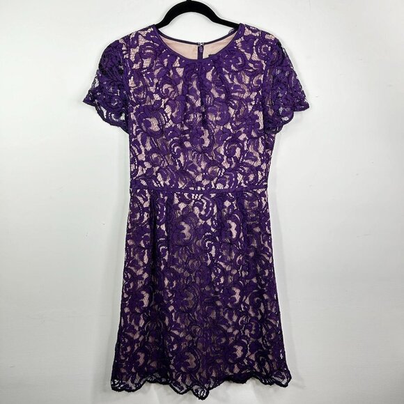 Adrianna Papell purple nude underlay bridesmaid mother of the bride dress size 6 - Picture 1 of 8